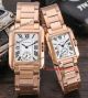 Cartier Tank Mc Watch Replica - 2 Tone Rose Gold White Roman Dial (5)_th.jpg